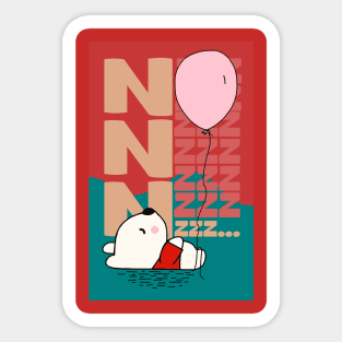 Little Cute Bear sleeping with Balloons...zzzz...snoozing Sticker